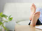 A woman's feet up to relax.