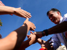 Mitt Romney greets supporters at a campaign rally Wednesday in Chesapeake, Va. Mitt Romney greets supporters at a campaign rally Wednesday in Chesapeake, Va.