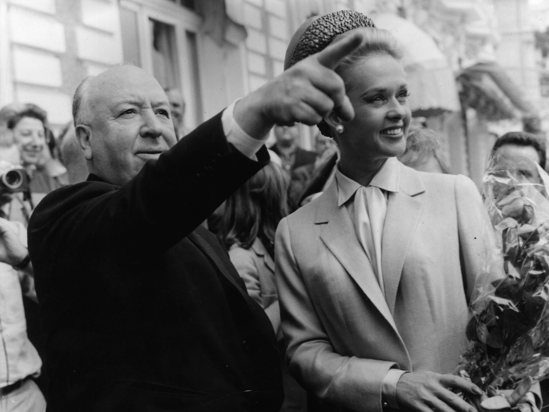 The real Alfred Hitchcock and Tippi Hedren explore Cannes together after the premiere of The Birds in 1963.
