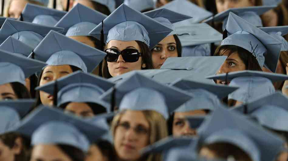 How bright is their future? Students at Barnard College's graduation ceremony last May.