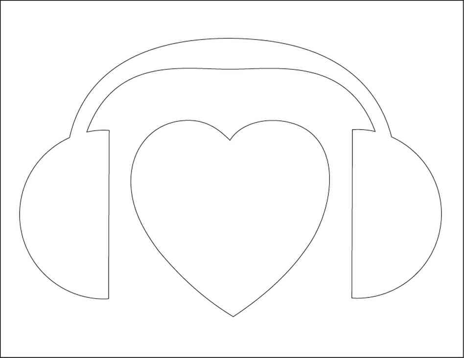 NPR heart headphones stencil. NPR heart headphones stencil.