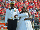 University of Mississippi Homecoming Queen Courtney Pearson, as she was escorted on to the football field last Saturday by her father, Cmdr. Kerry Pearson. University of Mississippi Homecoming Queen Courtney Pearson, as she was escorted on to the football field last Saturday by her father, Cmdr. Kerry Pearson.