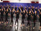 Linda Haberman (L), Director and Choreographer of the Radio City Christmas Spectacular directs The Rockettes at the 2012 Radio City Christmas Spectacular Rehearsals this week in New York.