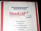 The cover of a binder produced in 2002 by the Massachusetts Government Appointments Project, listing names of potential female candidates for high-level positions in the state. The photo was released Wednesday by the Massachusetts Women's Political Caucus. The cover of a binder produced in 2002 by the Massachusetts Government Appointments Project, listing names of potential female candidates for high-level positions in the state. The photo was released Wednesday by the Massachusetts Women's Political Caucus.