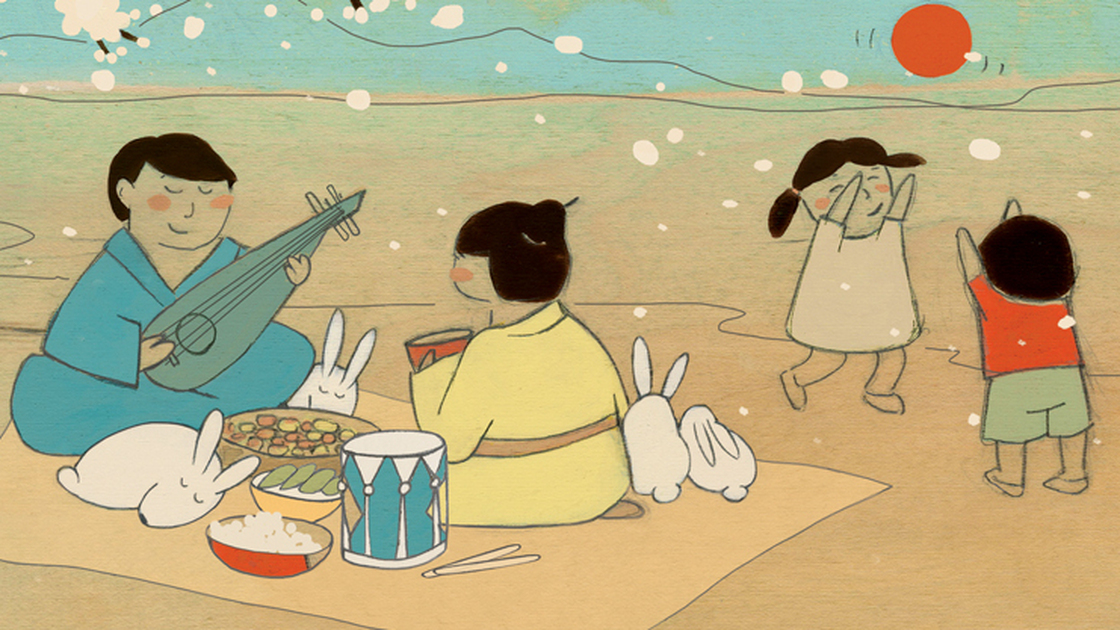 Illustrated by Kristiana Parn, the booklet for Rabbit Days and Dumplings contains notes about each song and its East Asian origins, written by Elena Moon Park.