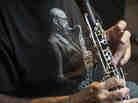 Clarinet and saxophone player Paquito D'Rivera wore a James Moody T-shirt during a recent recording session in Brazil.