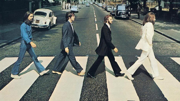 The iconic cover of The Beatles' Abbey Road. (Album cover)