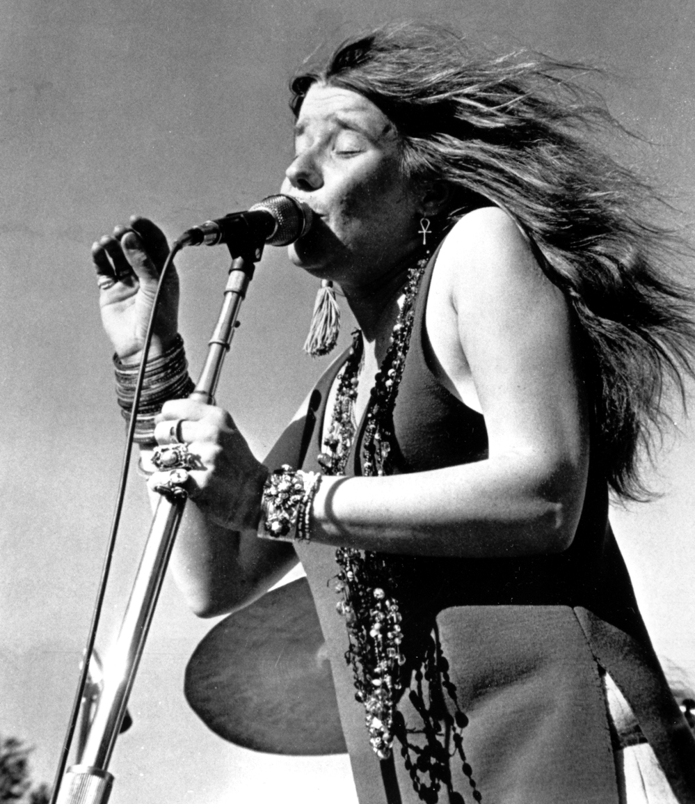 Rock singer Janis Joplin. (Performance date and location unknown.)