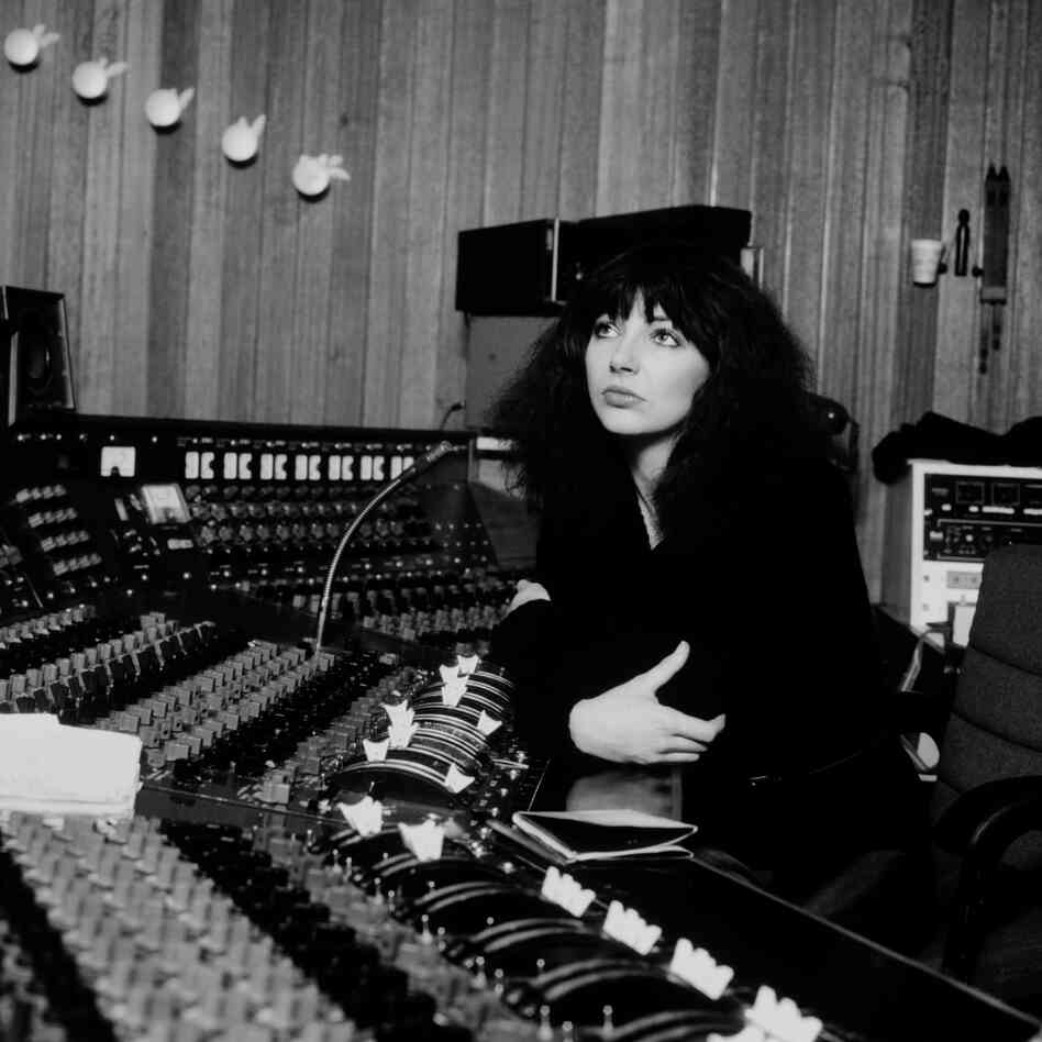 Kate Bush in Studio 2's control room at a Mark IV desk.