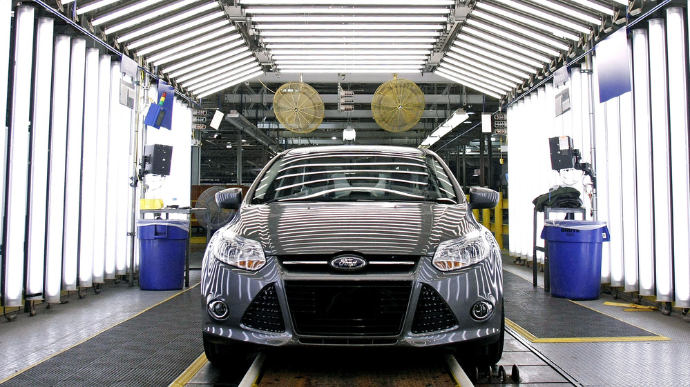 A Ford Focus on the assembly line in Wayne, Mich. "We have a lot going for us; we've got our problems, but others have problems that are as bad or worse," says Nariman Behravesh, chief economist at IHS Global Insight.