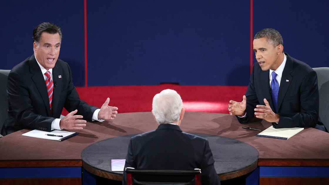 Mitt Romney and President Obama debate Monday in Boca Raton, Fla., with moderator Bob Schieffer.
