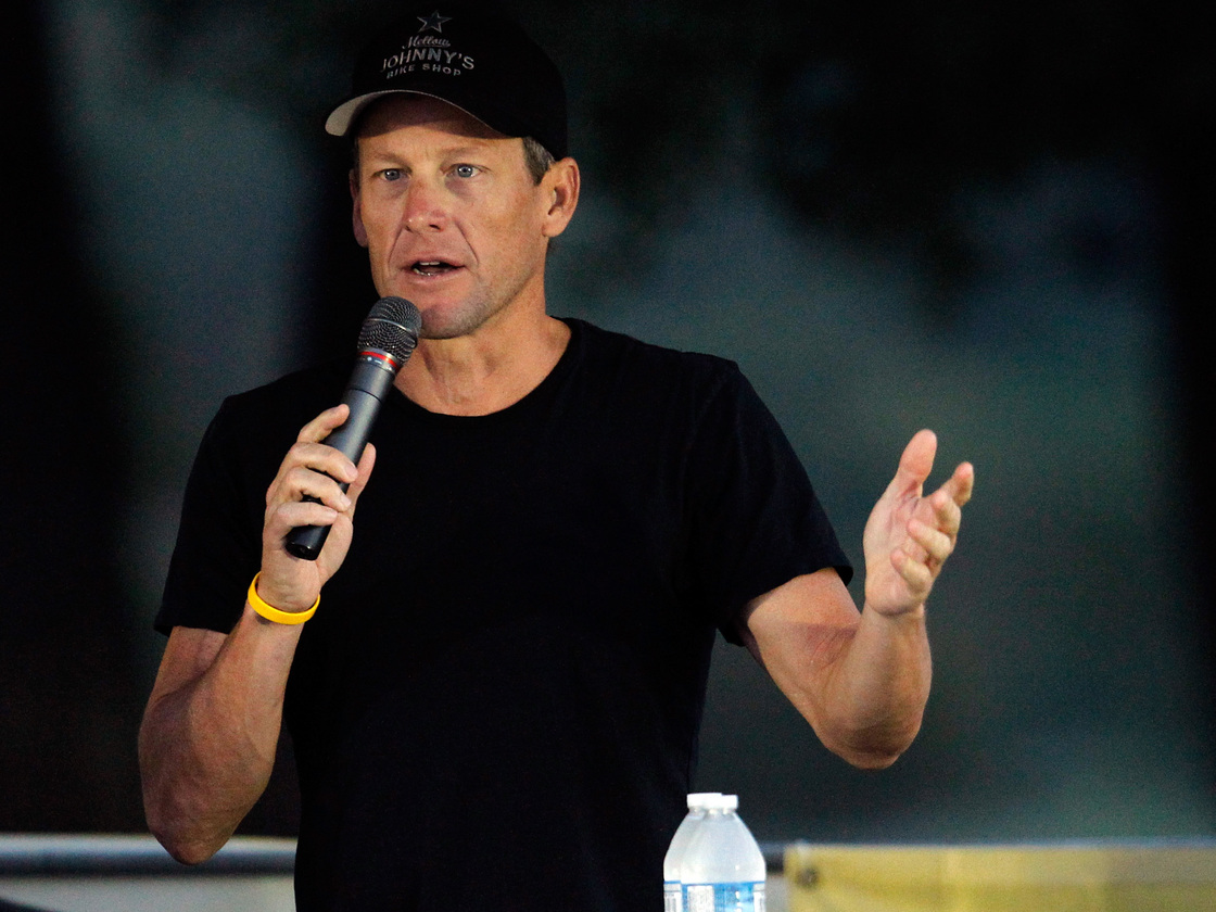Lance Armstrong at a  LIVESTRONG Challenge Ride on Sunday in Austin, Texas.