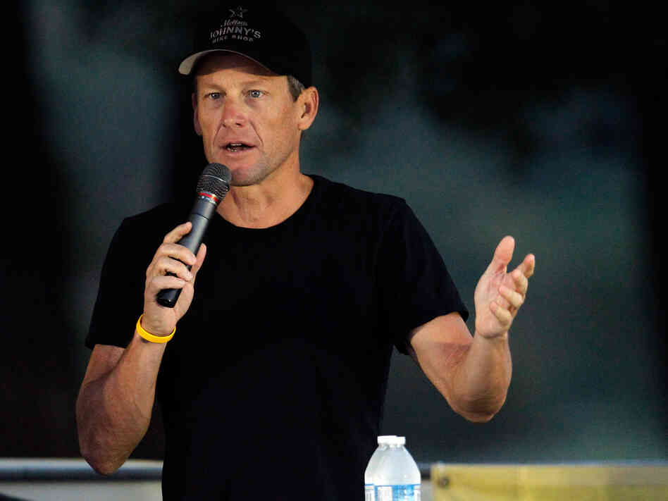 Lance Armstrong at a  LIVESTRONG Challenge Ride on Sunday in Austin, Texas.