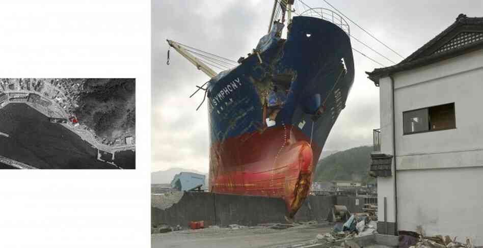 "In my quest for emblematic images, I recorded the documentary aspects of the tragedy in a quasi-systematic, serial manner," writes Philippe Chancel. "Using GPS data I reconstructed my journey from satellite photos taken at the same time and captured on Google Earth." Higashimaecho GPS 39°16'23"N 141°53'36"E, June 1, 2011, 7:59:36 G.M.T, Tohoku, Japan "In my quest for emblematic images, I recorded the documentary aspects of the tragedy in a quasi-systematic, serial manner," writes Philippe Chancel. "Using GPS data I reconstructed my journey from satellite photos taken at the same time and captured on Google Earth." Higashimaecho GPS 39°16'23"N 141°53'36"E, June 1, 2011, 7:59:36 G.M.T, Tohoku, Japan
