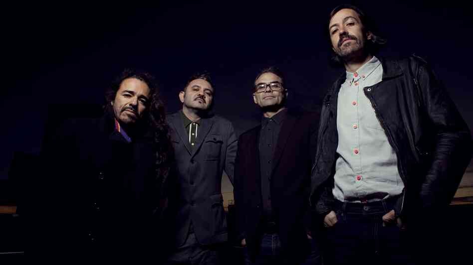 Cafe Tacvba members Ruben Albarran, Enrique "Quique" Rangel Arroyo, Jose Alfredo Rangel Arroyo and Emmanuel "Meme" del Real Diaz.