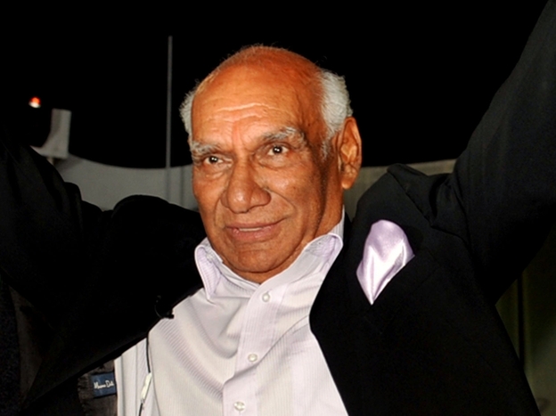 Yash Raj Chopra, shown celebrating his 80th birthday earlier this year in Mumbai, died Sunday.