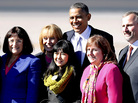 President Obama pauses for a photo with supporters after arriving for a campaign stop in Manchester, N.H., on Thursday. President Obama pauses for a photo with supporters after arriving for a campaign stop in Manchester, N.H., on Thursday.
