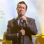 Stephen Colbert (right) performs with Ben Folds on the set of his TV show, The Colbert Report.
