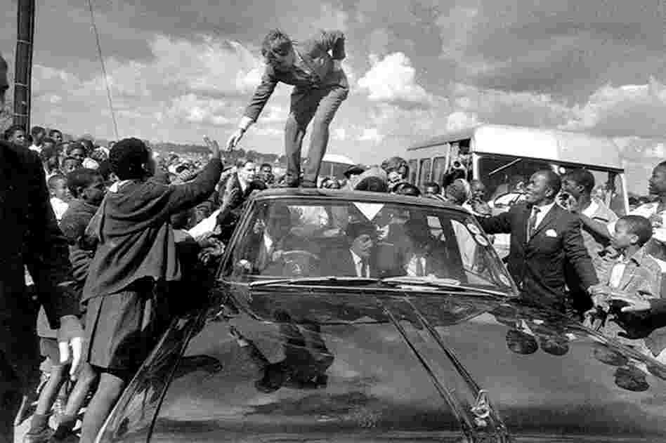 Robert Kennedy, younger brother of John F. Kennedy, visits Soweto in 1966.