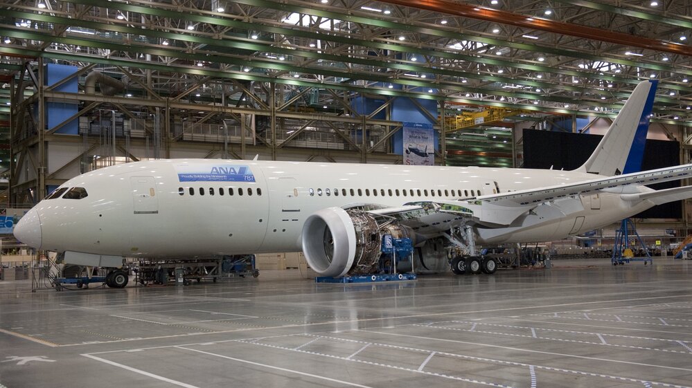 A Boeing 787 Dreamliner aircraft at the company's factory in Everett, Wash. Orders for aircraft drove the increase in demand for durable goods last month.