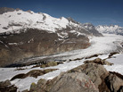A general view of the Aletsch Glacier on April 21, 2007, near Brig, Switzerland, the largest glacier in the Alps. Unseasonably warm weather with temperatures up to 77 degrees Fahrenheit across Switzerland let snow melt, even at Alpine altitudes. A general view of the Aletsch Glacier on April 21, 2007, near Brig, Switzerland, the largest glacier in the Alps. Unseasonably warm weather with temperatures up to 77 degrees Fahrenheit across Switzerland let snow melt, even at Alpine altitudes.