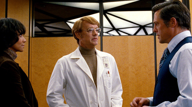 Luisa Rey (Halle Berry), Isacc Sachs (Tom Hanks) and Lloyd Hooks (Hugh Grant) are the subjects of one of the six separate narratives woven together in Cloud Atlas.