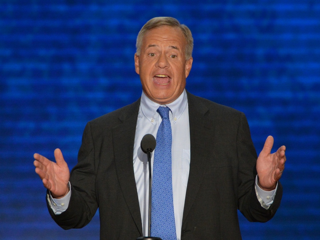 Tom Stemberg, founder of Staples, speaks in support of Mitt Romney on the final day of the Republican National Convention in Florida on Aug. 30.