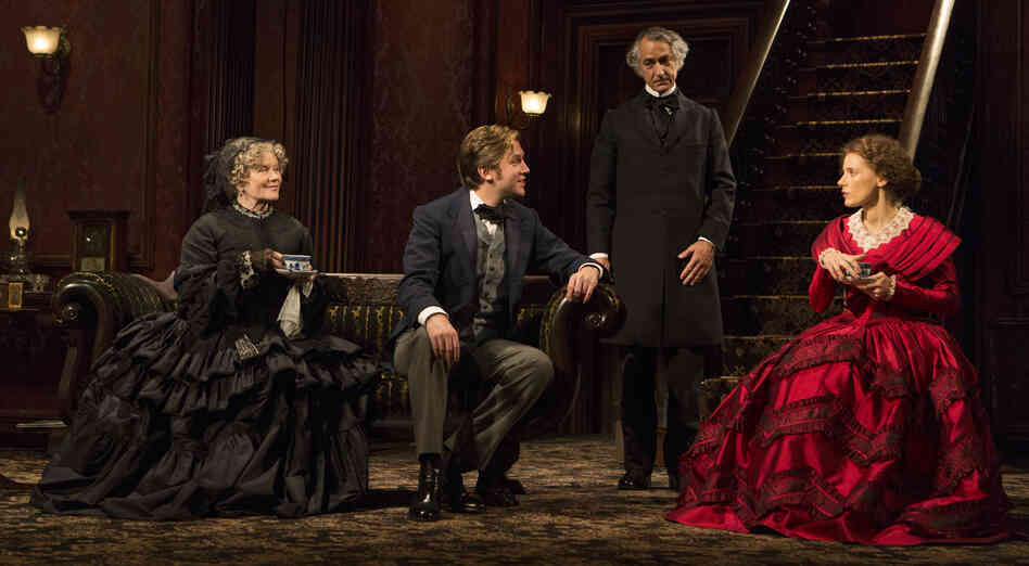 A revival of The Heiress, a 1947 play based on the Henry James novella Washington Square, opens at the Walter Kerr Theatre in New York on Nov. 1. It stars (from left) Judith Ivey, Dan Stevens, David Strathairn and Jessica Chastain. A revival of The Heiress, a 1947 play based on the Henry James novella Washington Square, opens at the Walter Kerr Theatre in New York on Nov. 1. It stars (from left) Judith Ivey, Dan Stevens, David Strathairn and Jessica Chastain.