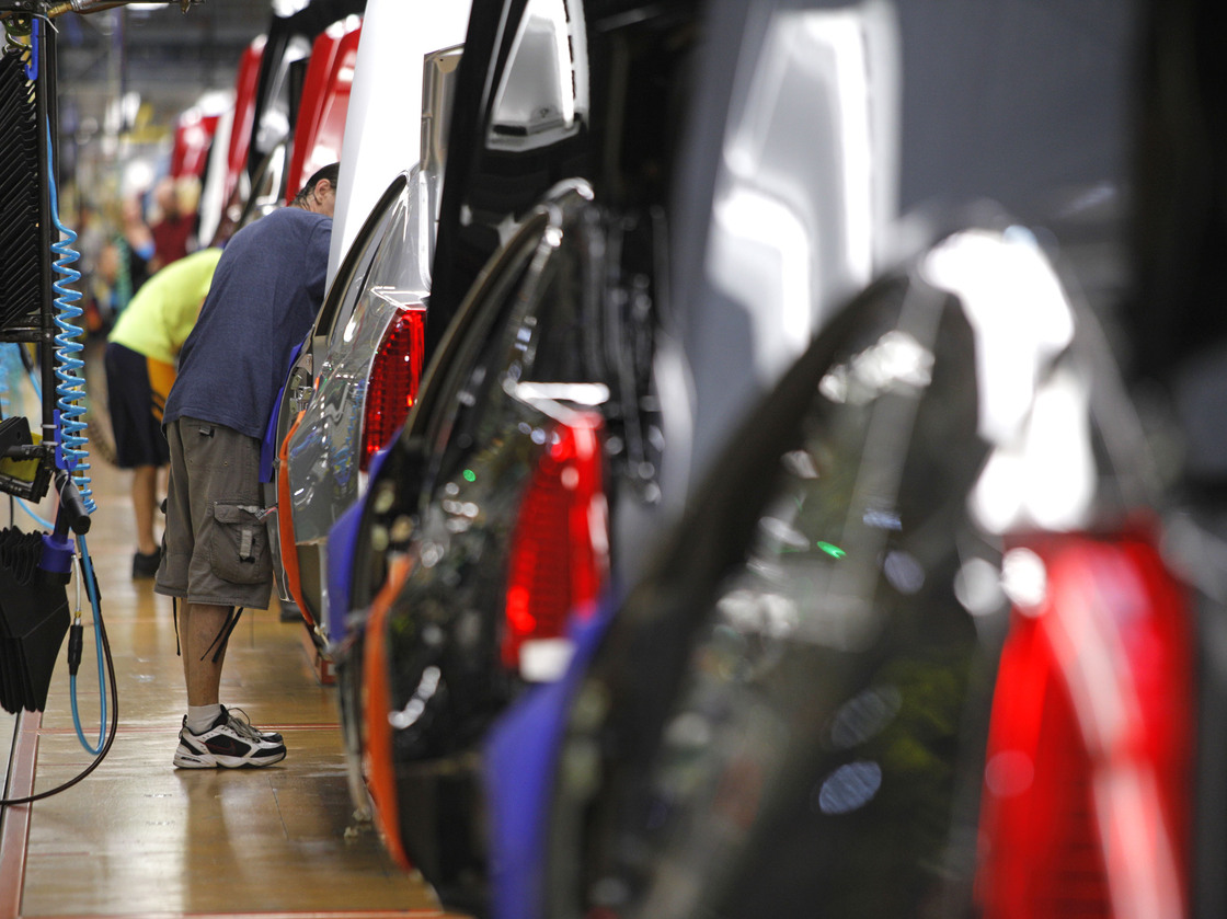 A GM assembly line in Lansing, Mich.