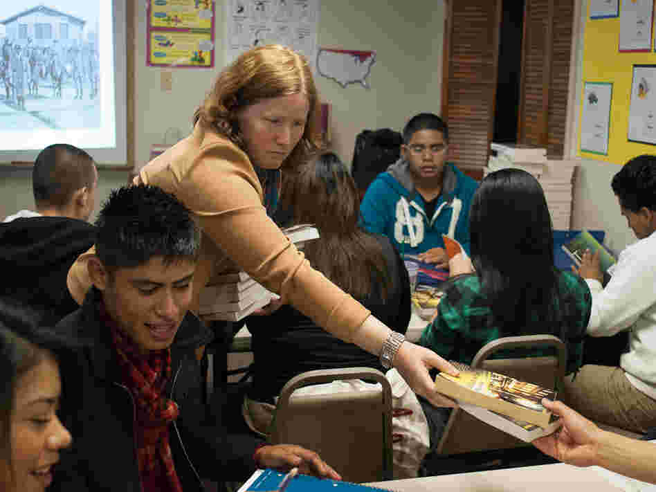 Pam Voekel is a volunteer teacher at Freedom University in Georgia, an informal school for undocumented youth who are banned from some state schools.