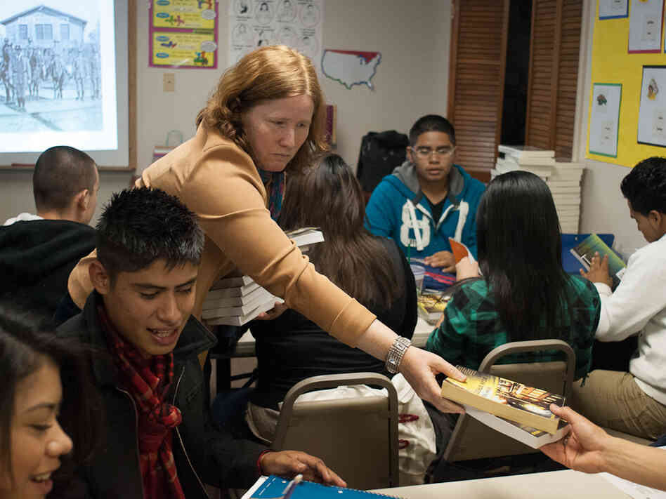 Pam Voekel is a volunteer teacher at Freedom University in Georgia, an informal school for undocumented youth who are banned from some state schools.