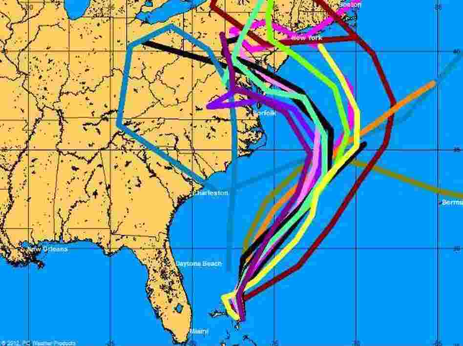 These are some of the "spaghetti map" models used to generate a forecast for Hurricane Sandy's track. The models have grown increasingly sophisticated over the years.