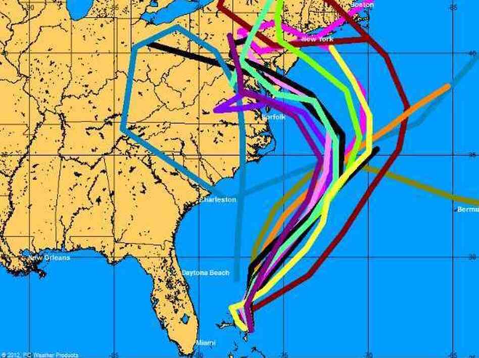 These are some of the "spaghetti map" models used to generate a forecast for Hurricane Sandy's track. The models have grown increasingly sophisticated over the years.