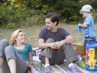Nealy and Jeff Lang (Elizabeth Banks and Tobey Maguire) struggle with infidelity, secrets, guilt and a raccoon problem in The Details. Nealy and Jeff Lang (Elizabeth Banks and Tobey Maguire) struggle with infidelity, secrets, guilt and a raccoon problem in The Details.