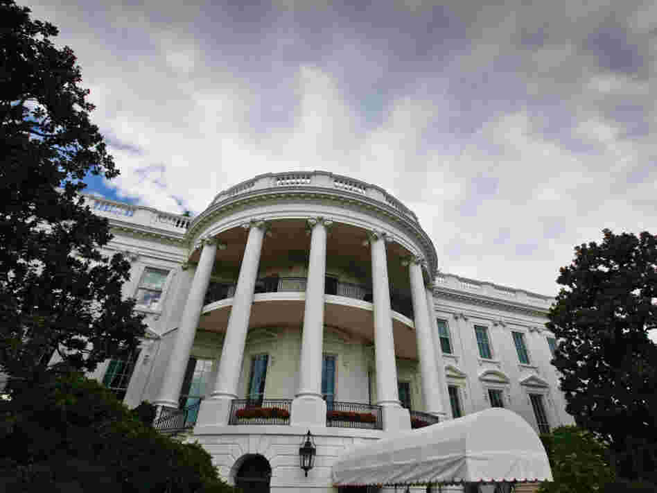 Storm clouds over the White House in Washington, D.C.
