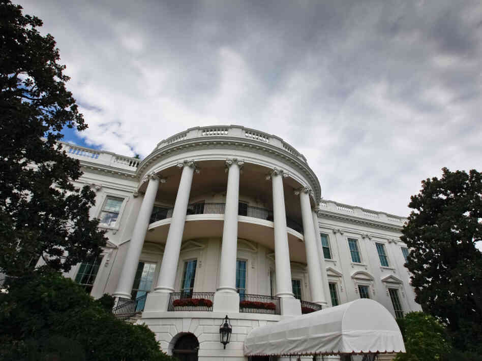 Storm clouds over the White House in Washington, D.C.