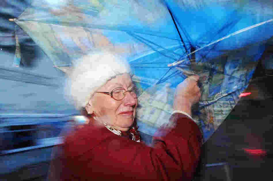 A storm called Kyrill sweeps through Germany with hurricane-strength winds in 2007.