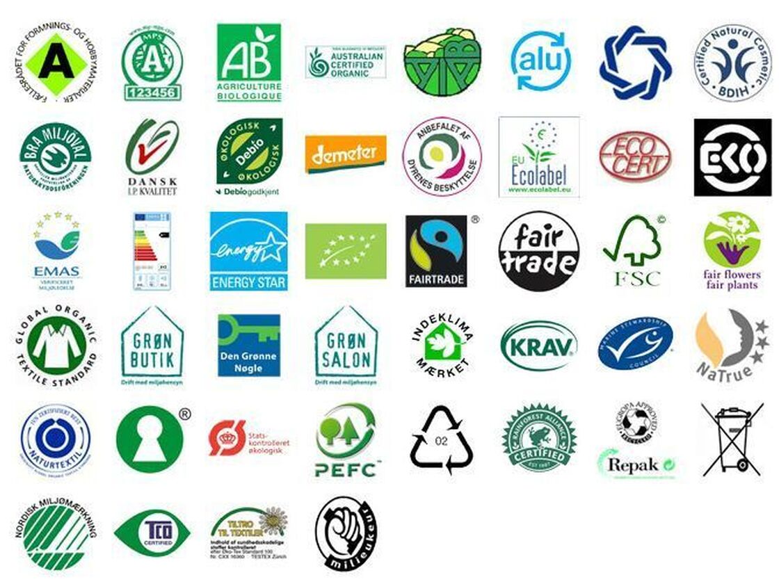 Just some of the food labels a Danish government group is evaluating.