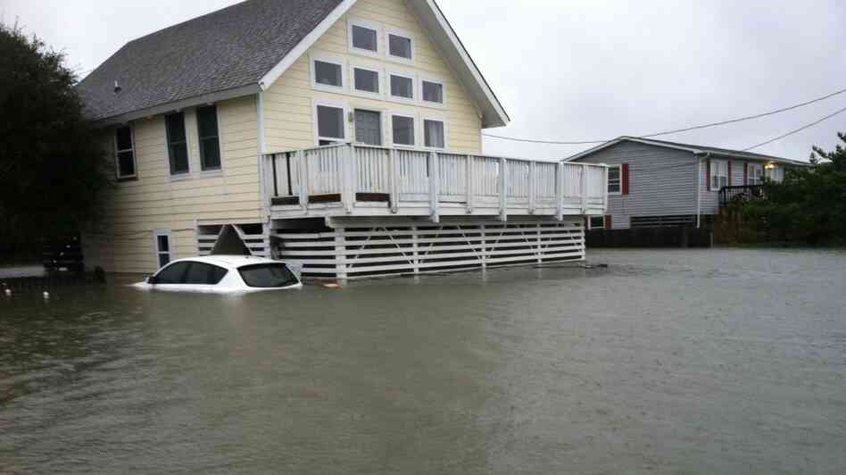 The water in Kitty Hawk, N.C. rose quickly.