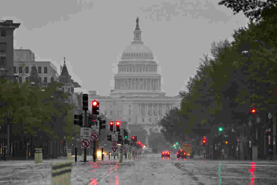 Washington, D.C., braced for heavy rains and high winds as Hurricane Sandy approached.