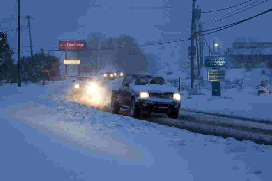 It snowed about a foot between Monday and Tuesday in Beckley, W. Va. The heavy moisture from Hurricane Sandy, combined with cold air from Canada, brought wet snow to the region.