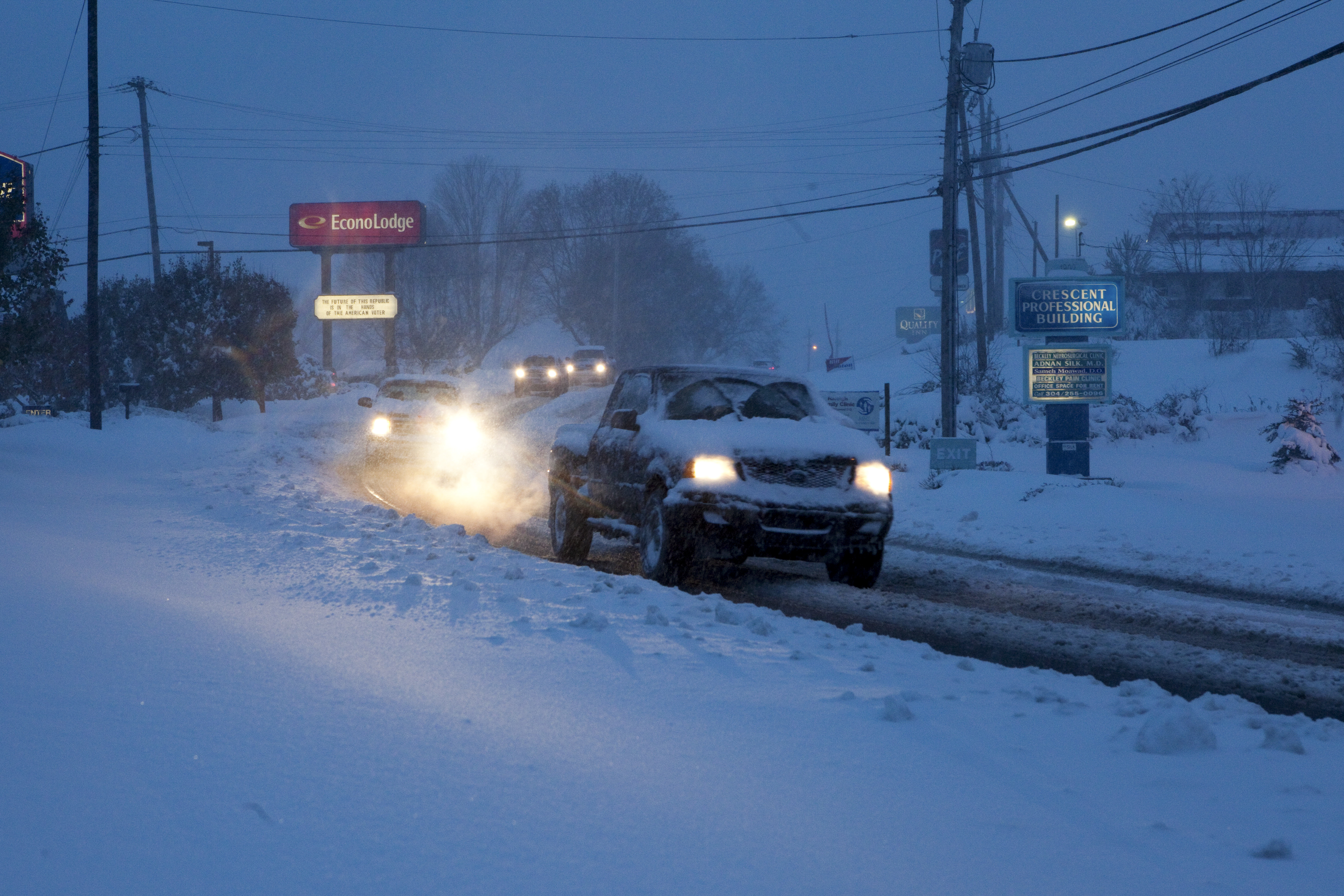 It snowed about a foot between Monday and Tuesday in Beckley, W. Va. The heavy moisture from Hurricane Sandy, combined with cold air from Canada, brought wet snow to the region.