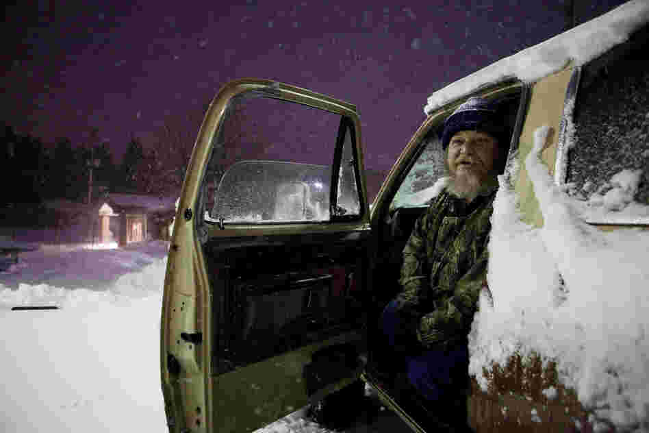Dwaine Cockerell drove up from Louisville, Ky., to see the snow.