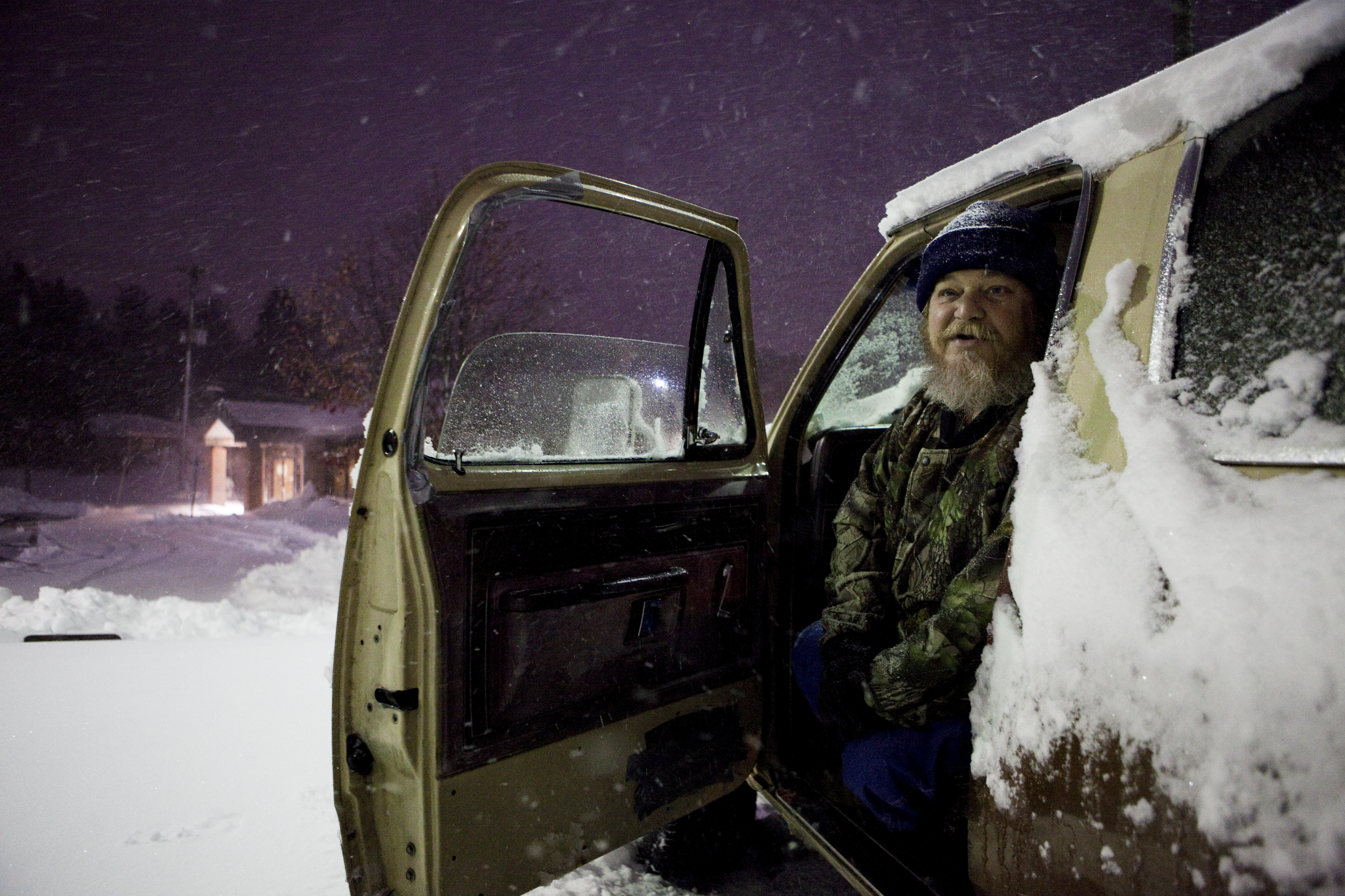 Dwaine Cockerell drove up from Louisville, Ky., to see the snow.