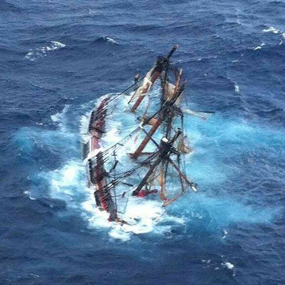 The 180-foot sailing vessel Bounty goes down off the North Carolina coast on Monday. The 180-foot sailing vessel Bounty goes down off the North Carolina coast on Monday.