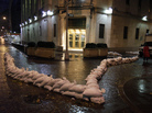 Sandbags protect an entrance of the New York Stock Exchange, Monday, Oct. 29, 2012. Sandbags protect an entrance of the New York Stock Exchange, Monday, Oct. 29, 2012.
