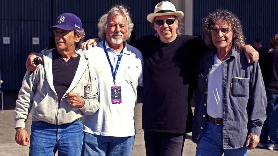 Crazy Horse doesn't just redeem Neil Young's mawkish moments — it transforms them. From left, Ralph Molina, Poncho Sampedro, Neil Young and Billy Talbot are Neil Young and Crazy Horse.