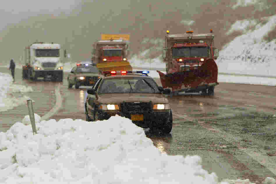 Snowplows open Interstate 68 in Garrett County, Md.