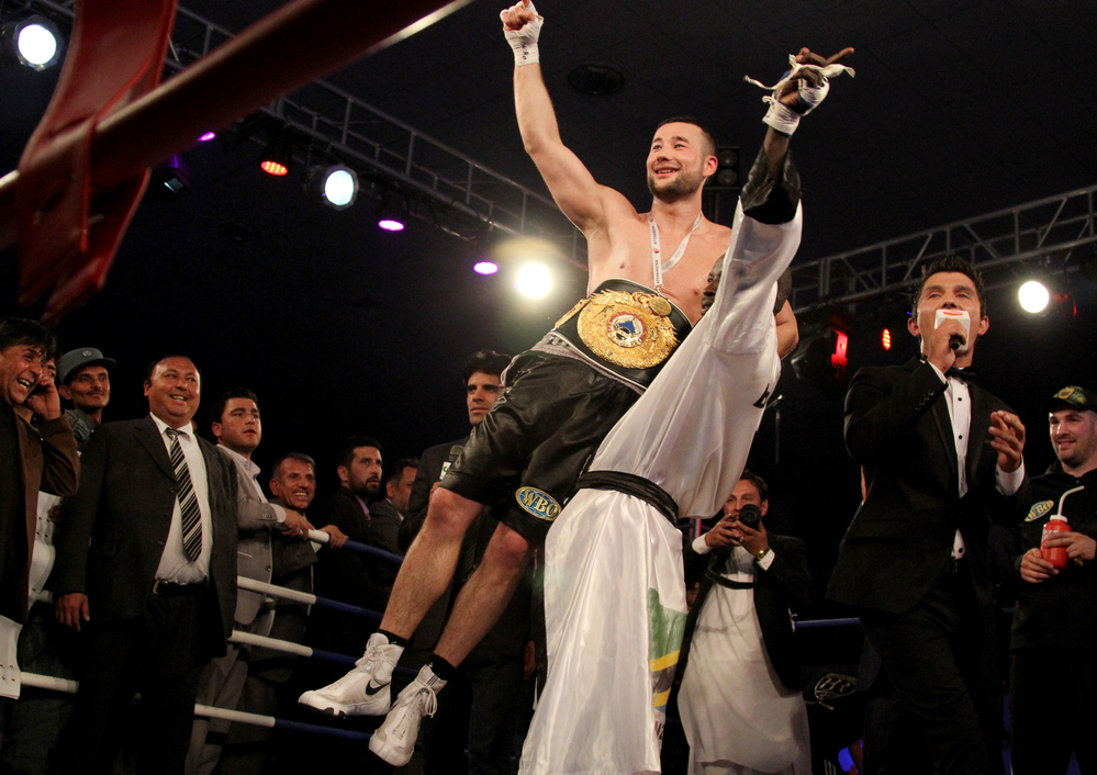 Kabul native Hamid Rahimi defeated Tanzania's Said Mbelwa by technical knockout in the seventh round on Tuesday to claim the World Boxing Organization's Intercontinental Middleweight Championship before an enthusiastic crowd in the Afghan capital.