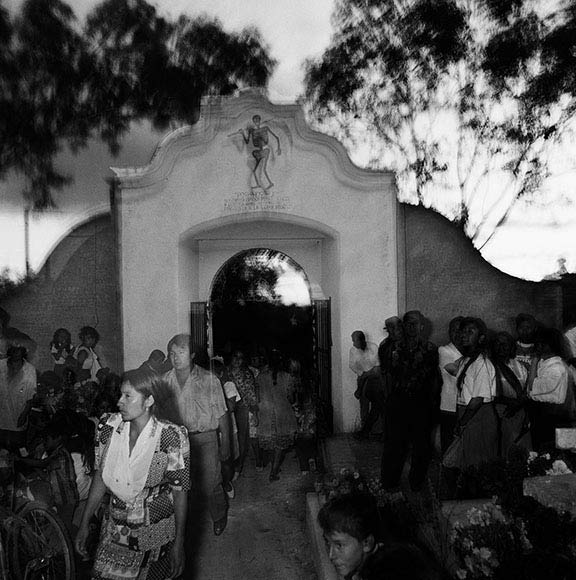 Gates to the cemetery, death walks in, Tlacochahuayo, Oaxaca